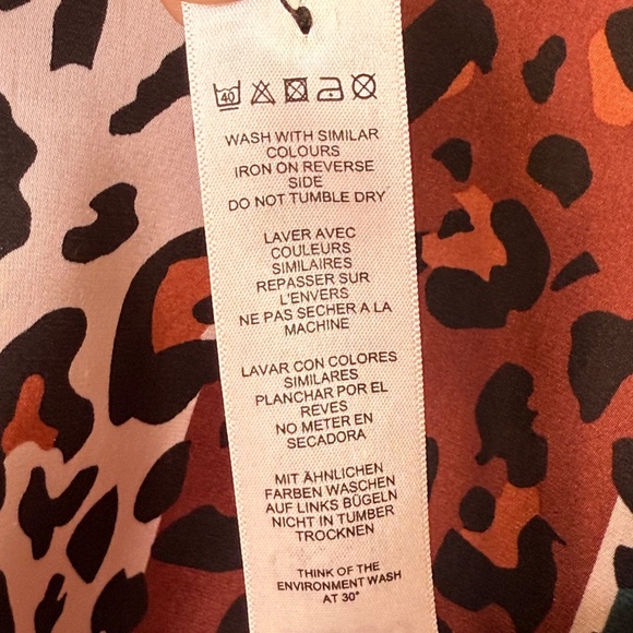 ASOS | Animal Print Stripe Lightweight Charmeuse Satin Oversized Boxy Blouse - Picture 14 of 15